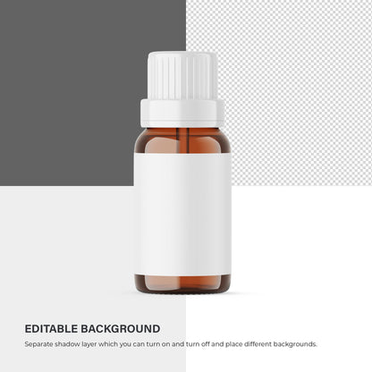 Digital Amber Glass Medical Bottle - Medical Mockup - PSD / PNG / JPG