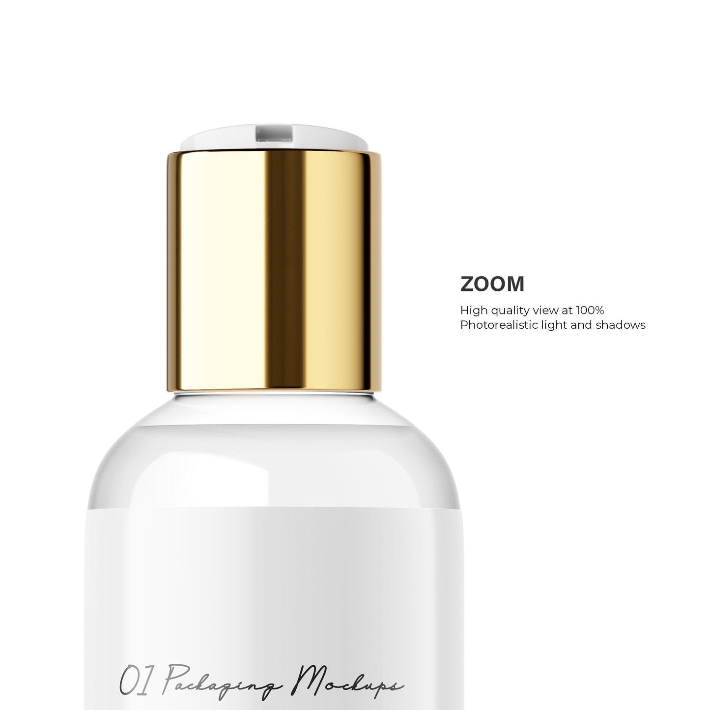 Digital Clear Disc/Press Top Bottle With Editable Lid - Cosmetic Mockup - PSD / PNG / JPG