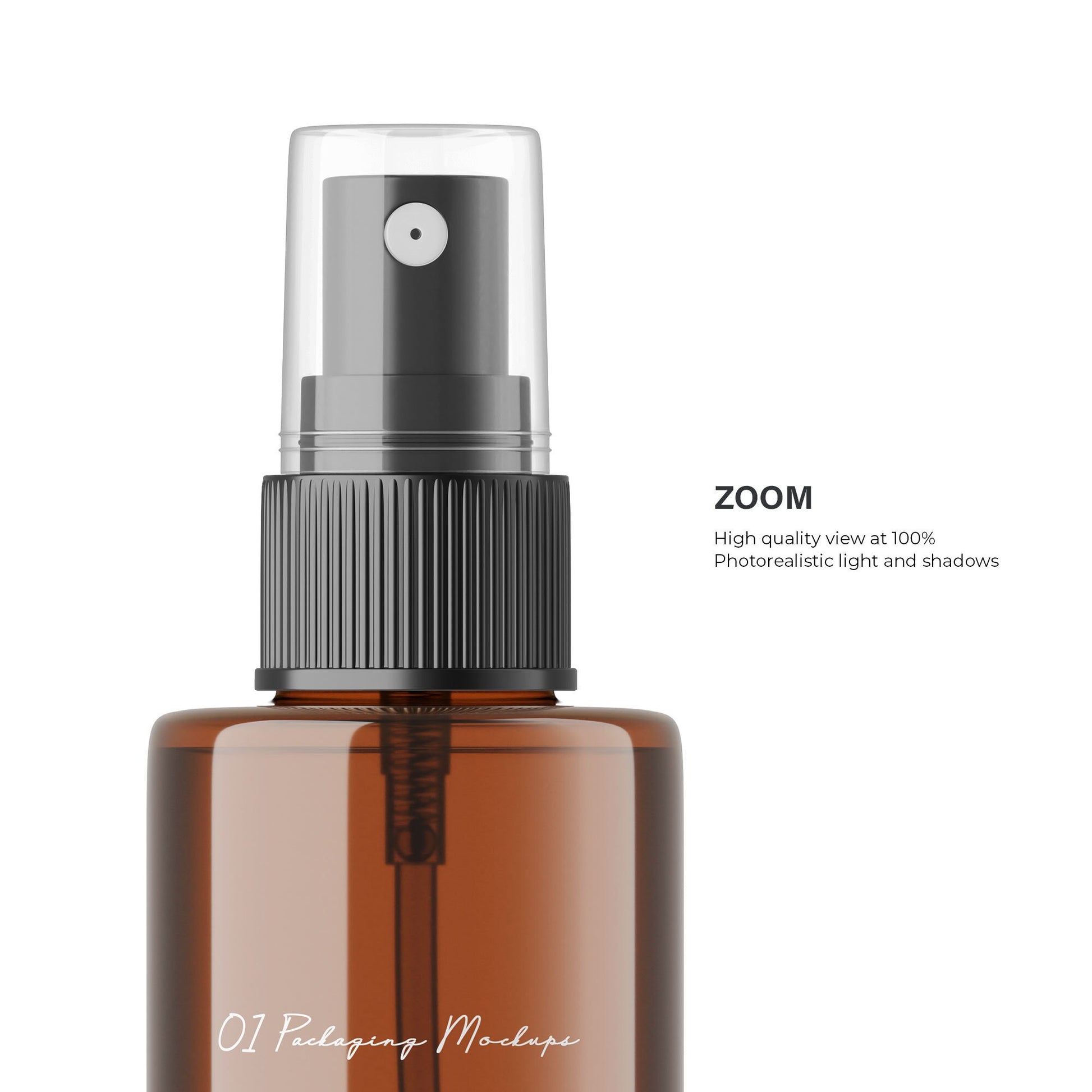 Digital Amber Spray Bottle - Cosmetic Mockup - PSD / PNG / JPG