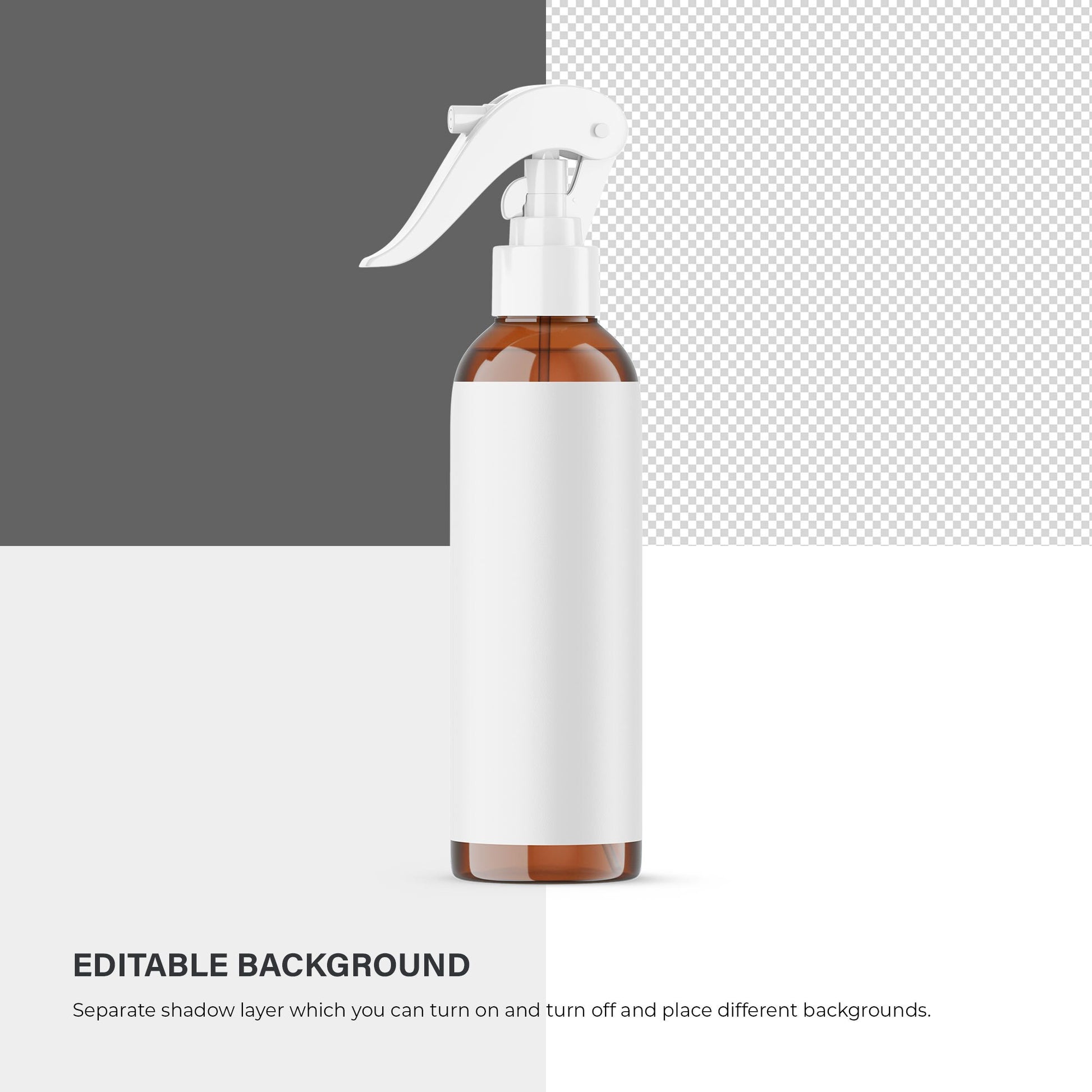 Digital Amber Trigger Spray Bottle - Cosmetic Mockup - PSD / PNG / JPG