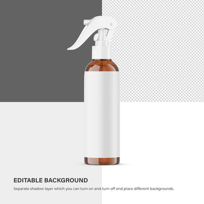 Digital Amber Trigger Spray Bottle - Cosmetic Mockup - PSD / PNG / JPG