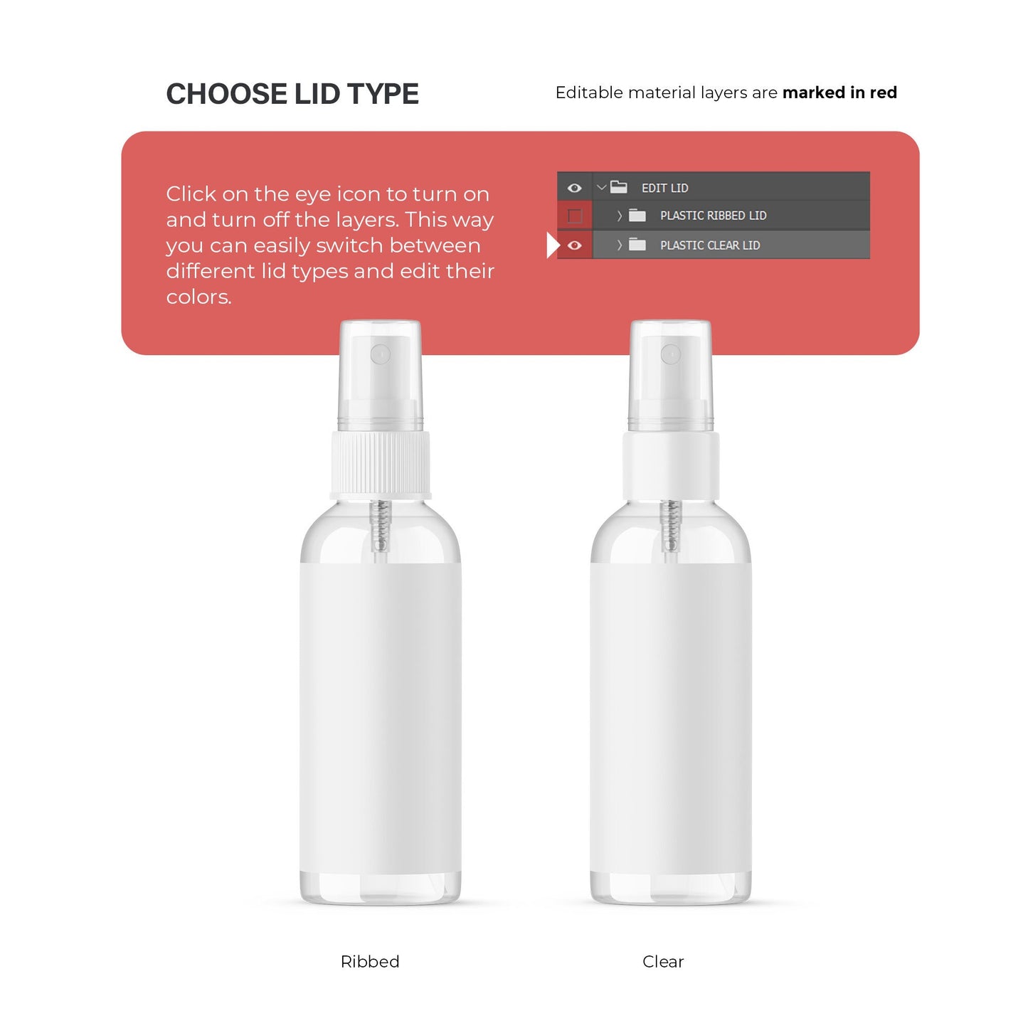 Digital Clear Spray Bottle - Cosmetic Mockup - PSD / PNG / JPG