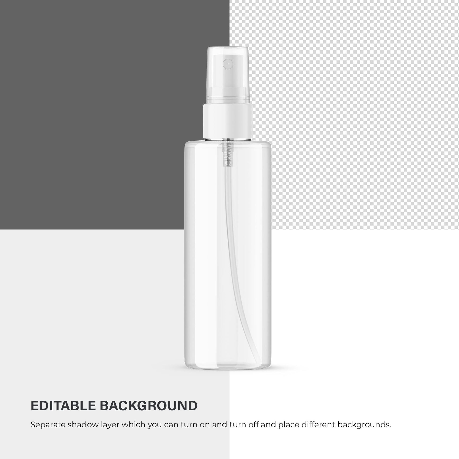 Digital Clear Spray Bottle - Cosmetic Mockup - PSD / PNG / JPG