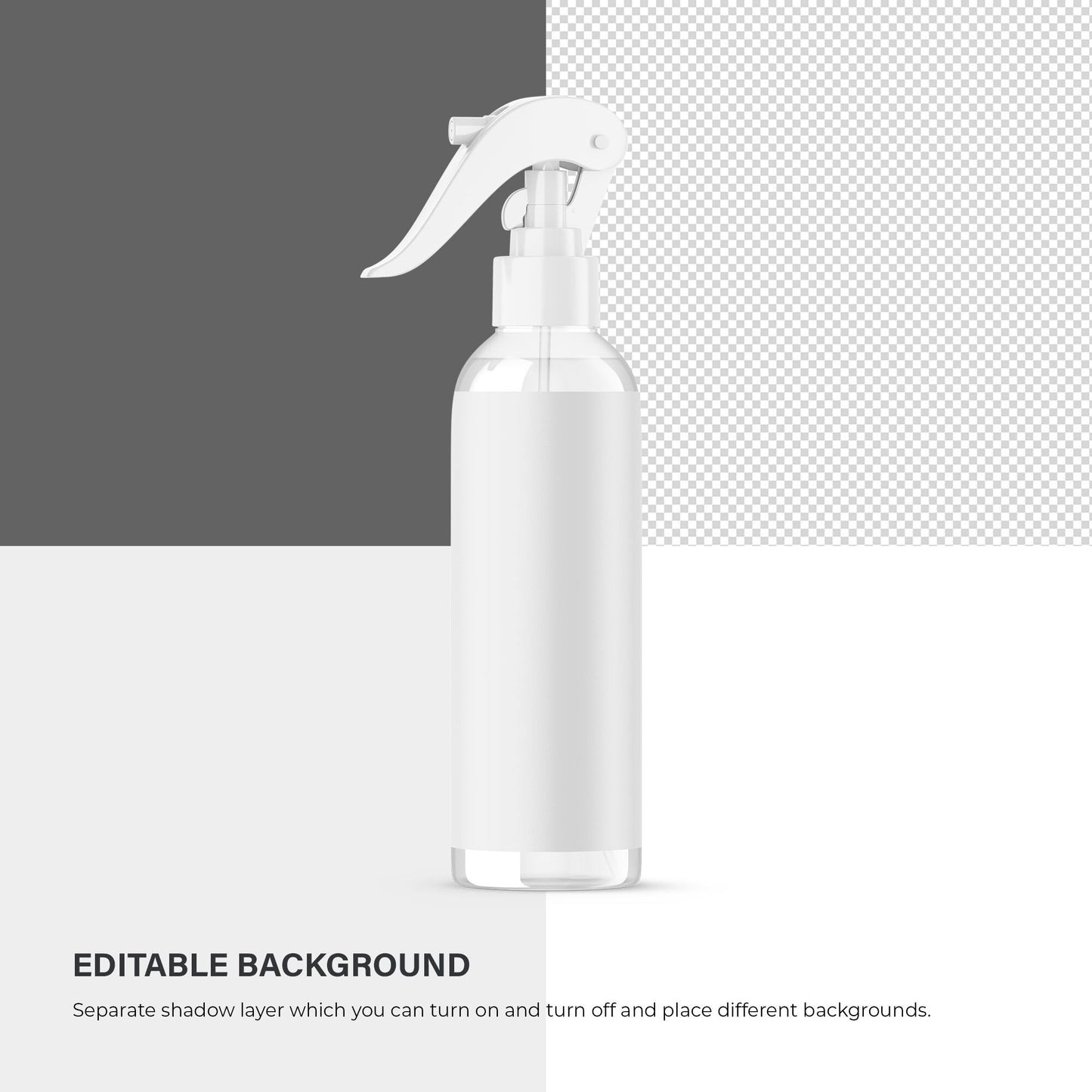 Digital Clear Trigger Spray Bottle - Cosmetic Mockup - PSD / PNG / JPG