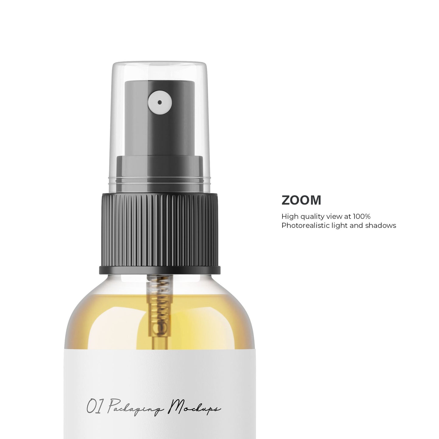 Digital Glass Spray Bottle With Oil - Cosmetic Mockup - PSD / PNG / JPG