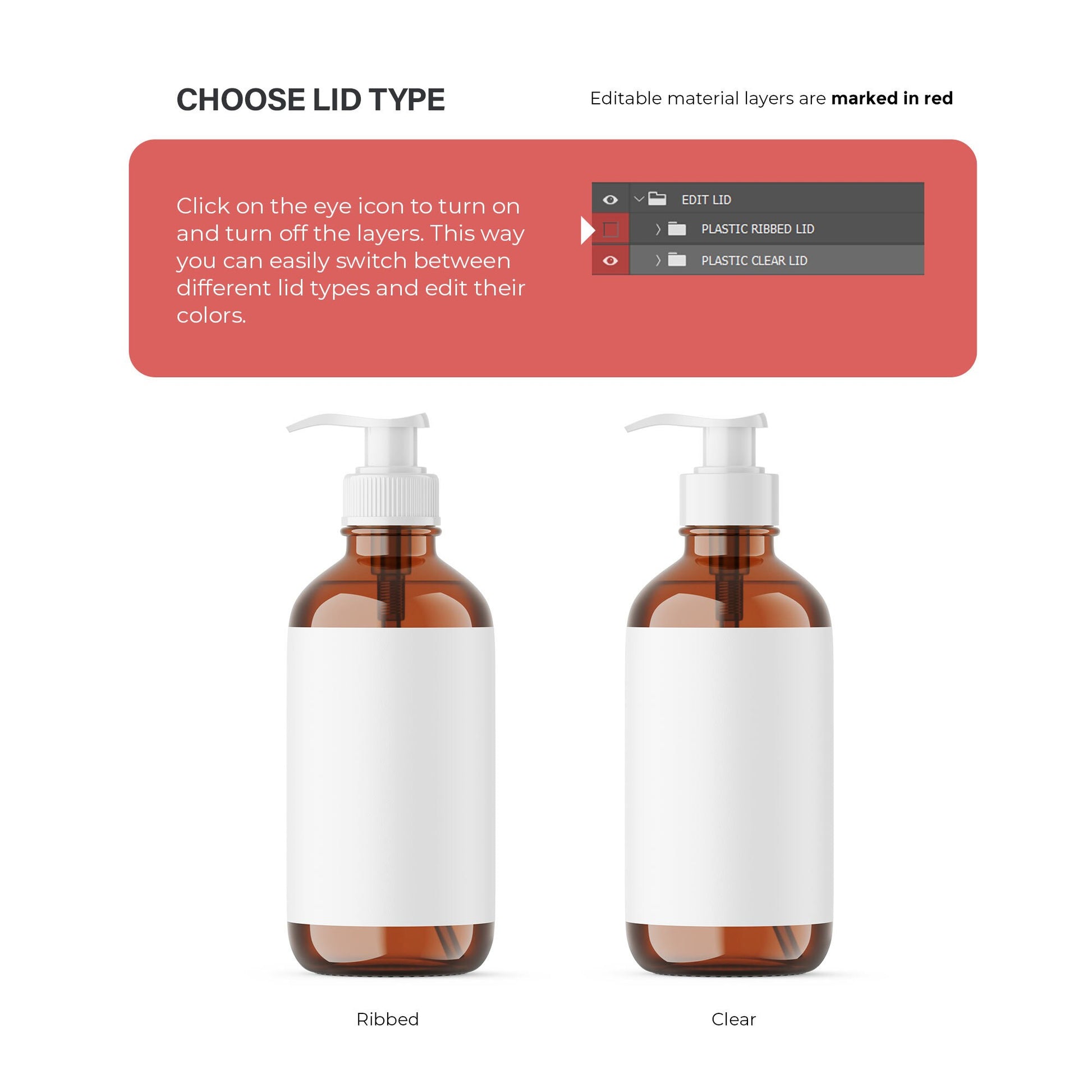 Digital Amber Pump Bottle - Soap-Bottle - Cosmetic Mockup - PSD / PNG / JPG