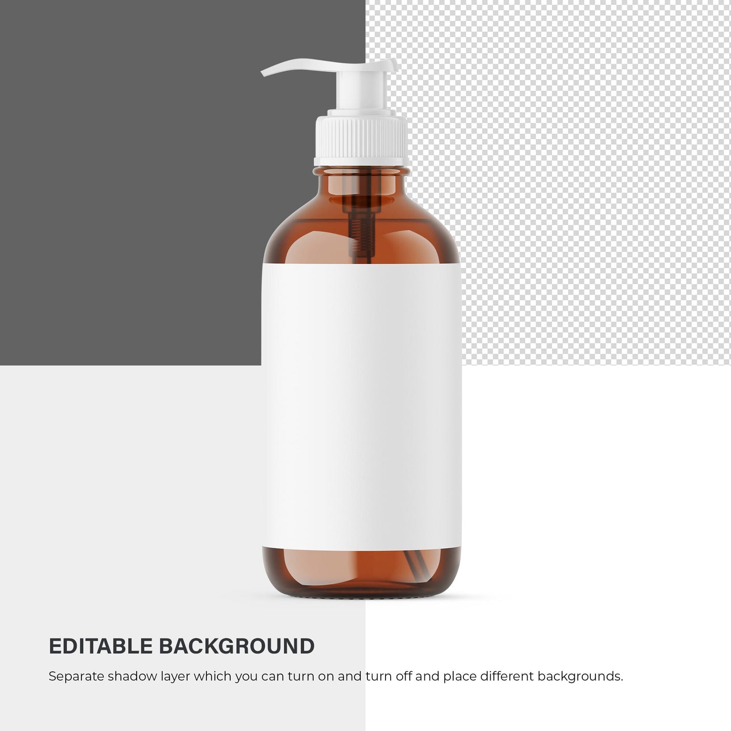 Digital Amber Pump Bottle - Soap-Bottle - Cosmetic Mockup - PSD / PNG / JPG