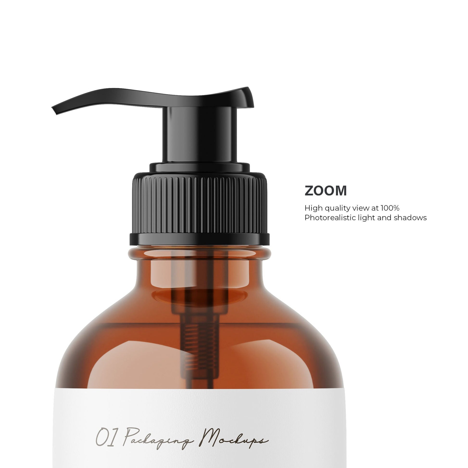 Digital Amber Pump Bottle - Soap-Bottle - Cosmetic Mockup - PSD / PNG / JPG