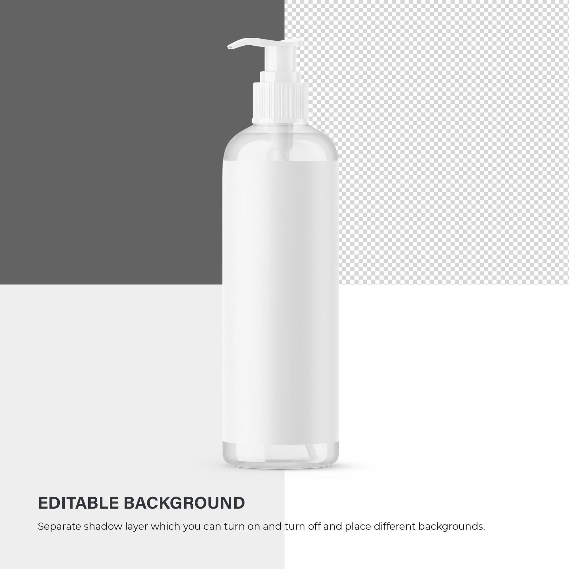 Digital Clear Pump Bottle - Cosmetic Mockup - PSD / PNG / JPG