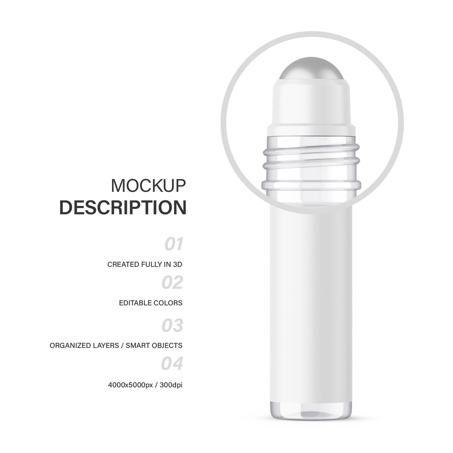 Clear Roller Bottle - Editable Lid