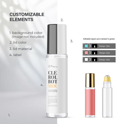 Clear Roller Bottle - Editable Lid