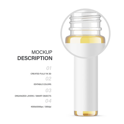 Oil In Clear Roller Bottle - Editable Lid