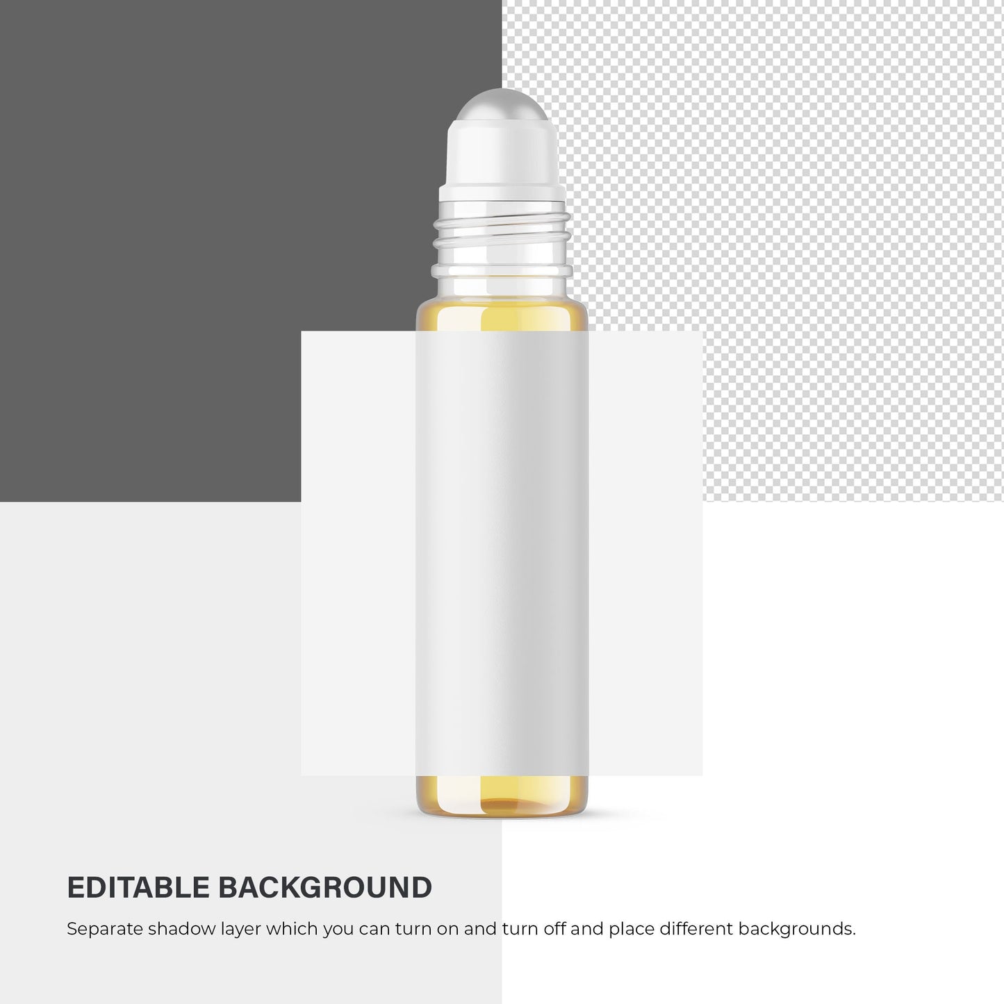 Oil In Clear Roller Bottle - Expanded Label & Editable Lid