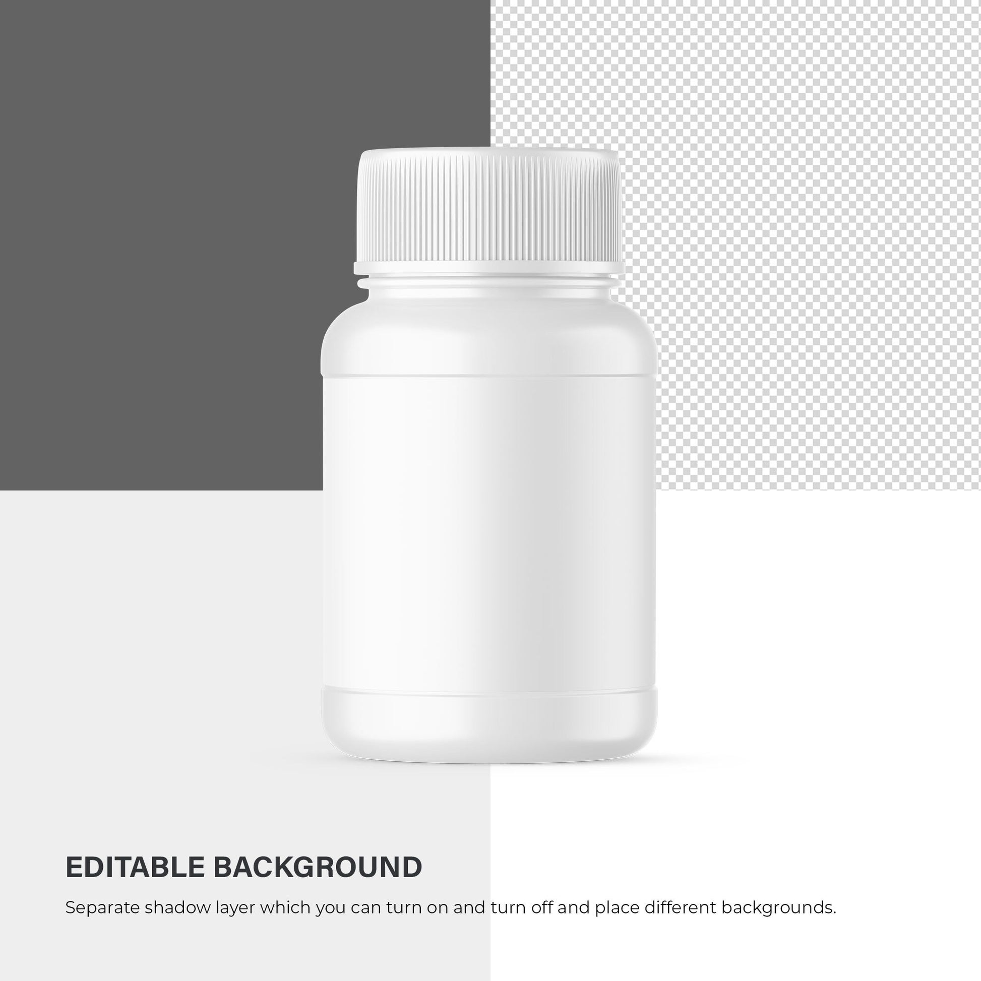 Digital Plastic Container / Pills Bottle - Cosmetic Product Mockup - PSD / PNG / JPG