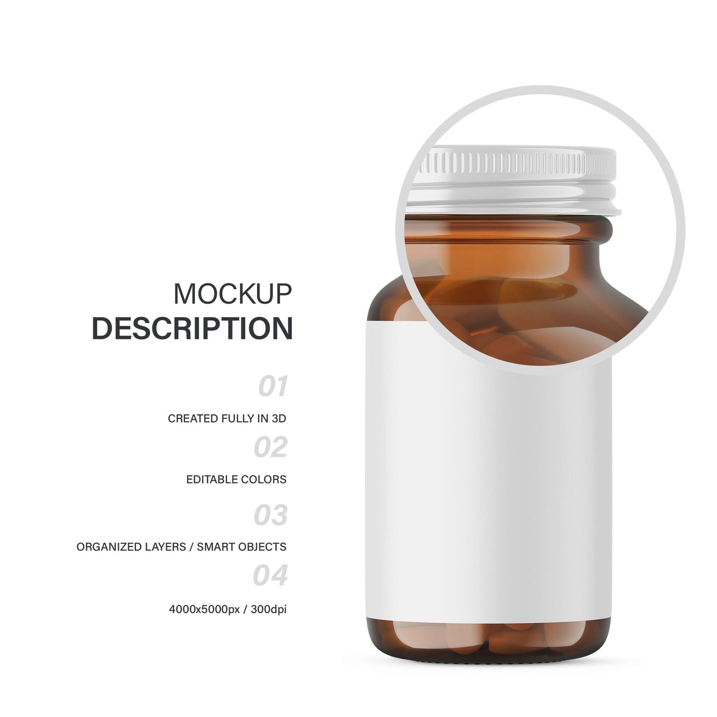 Amber Pills Bottle - Medical Mockup