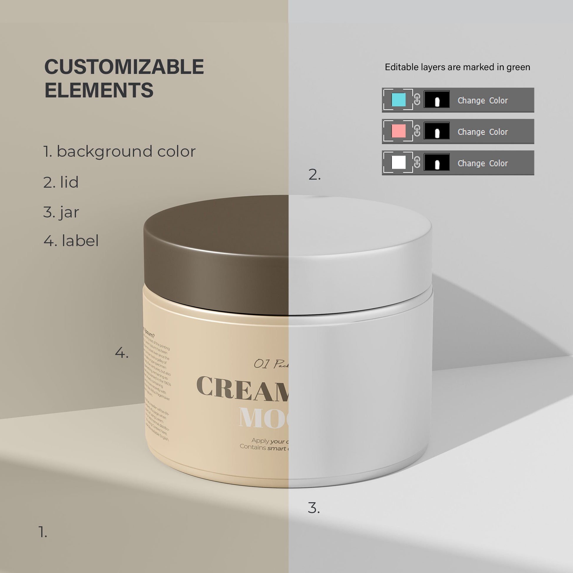 Digital Plastic Jar - Cosmetic Product Mockup - PSD / JPG