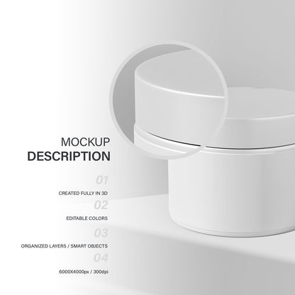 Digital Plastic Jar - Cosmetic Product Mockup - PSD / JPG