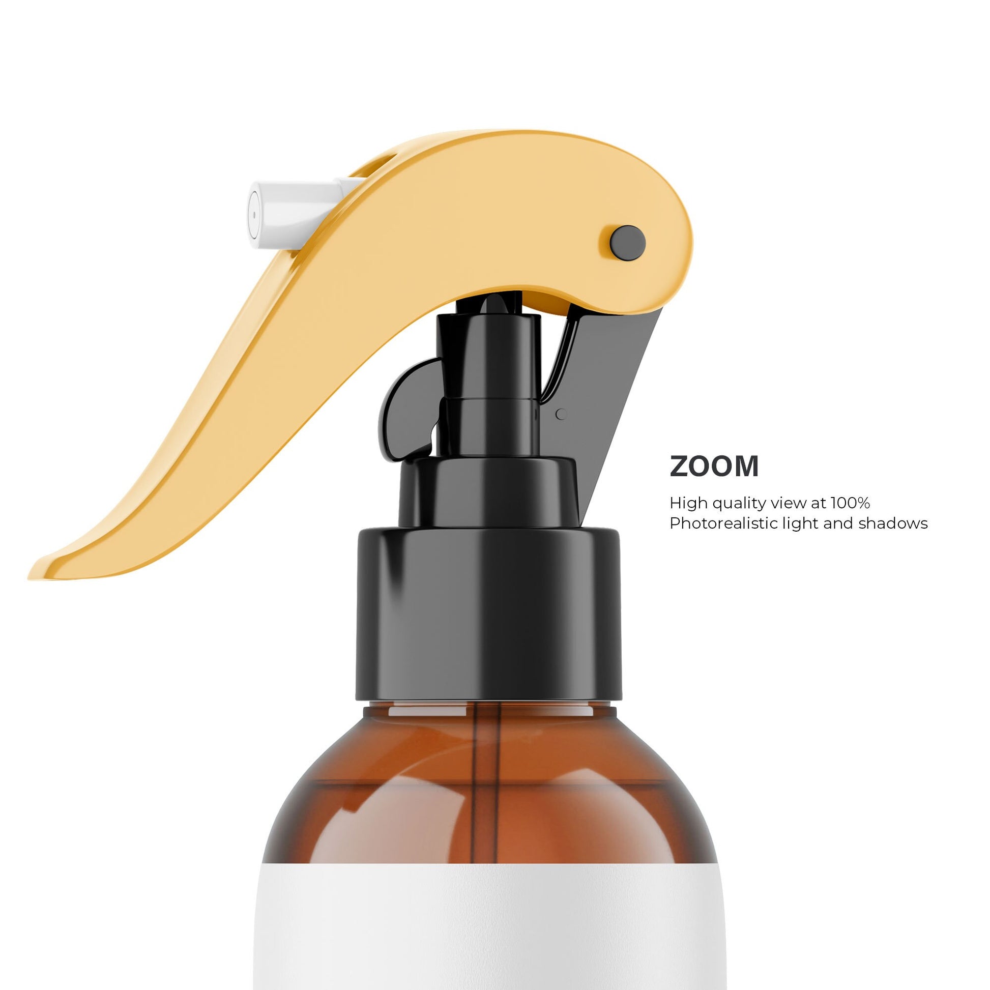 Digital Amber Trigger Spray Bottle - Cosmetic Mockup - PSD / PNG / JPG