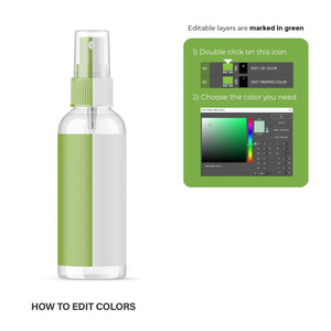 Digital Clear Spray Bottle - Cosmetic Mockup - PSD / PNG / JPG