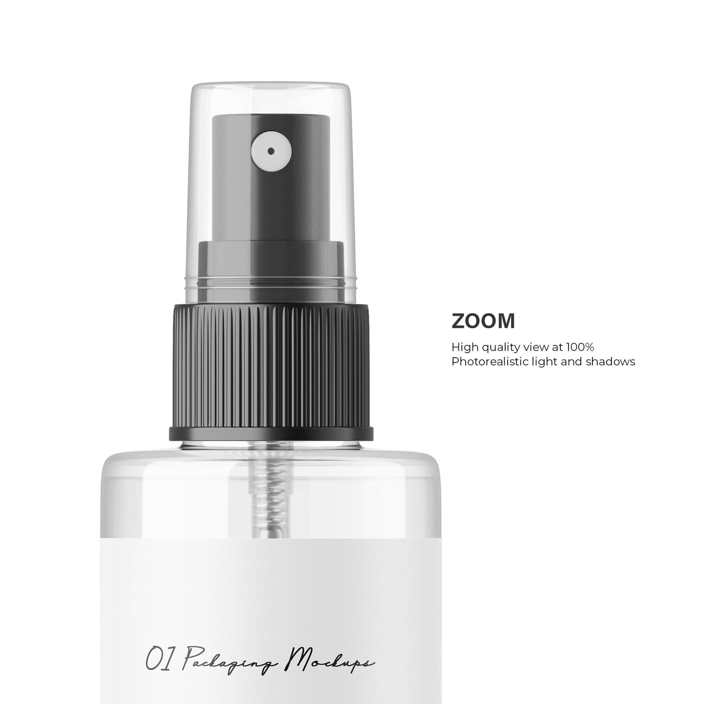 Digital Clear Spray Bottle - Cosmetic Mockup - PSD / PNG / JPG