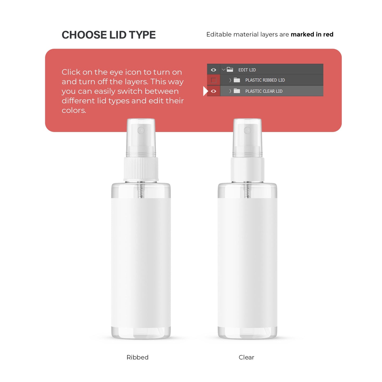 Digital Clear Spray Bottle - Cosmetic Mockup - PSD / PNG / JPG