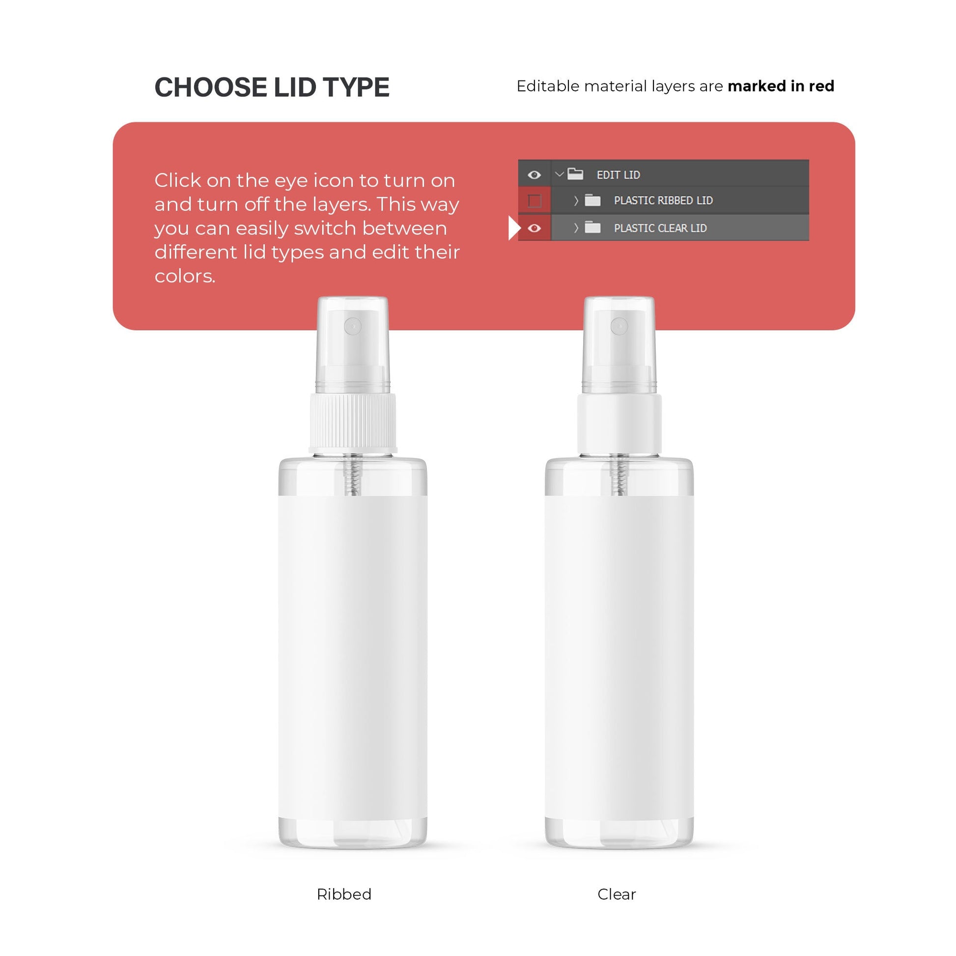 Digital Clear Spray Bottle - Cosmetic Mockup - PSD / PNG / JPG