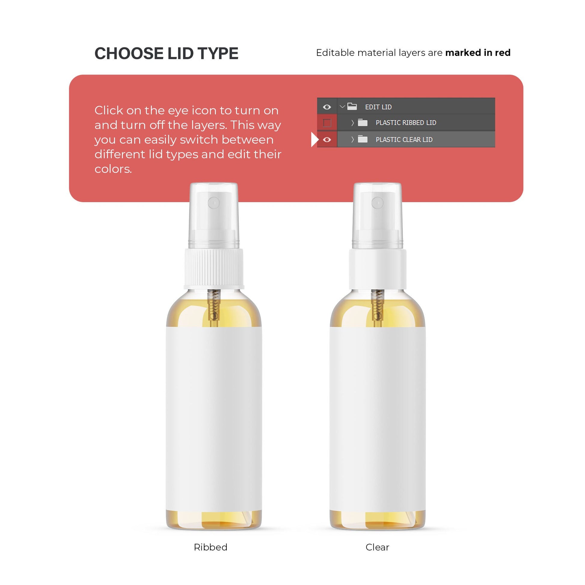 Digital Glass Spray Bottle With Oil - Cosmetic Mockup - PSD / PNG / JPG