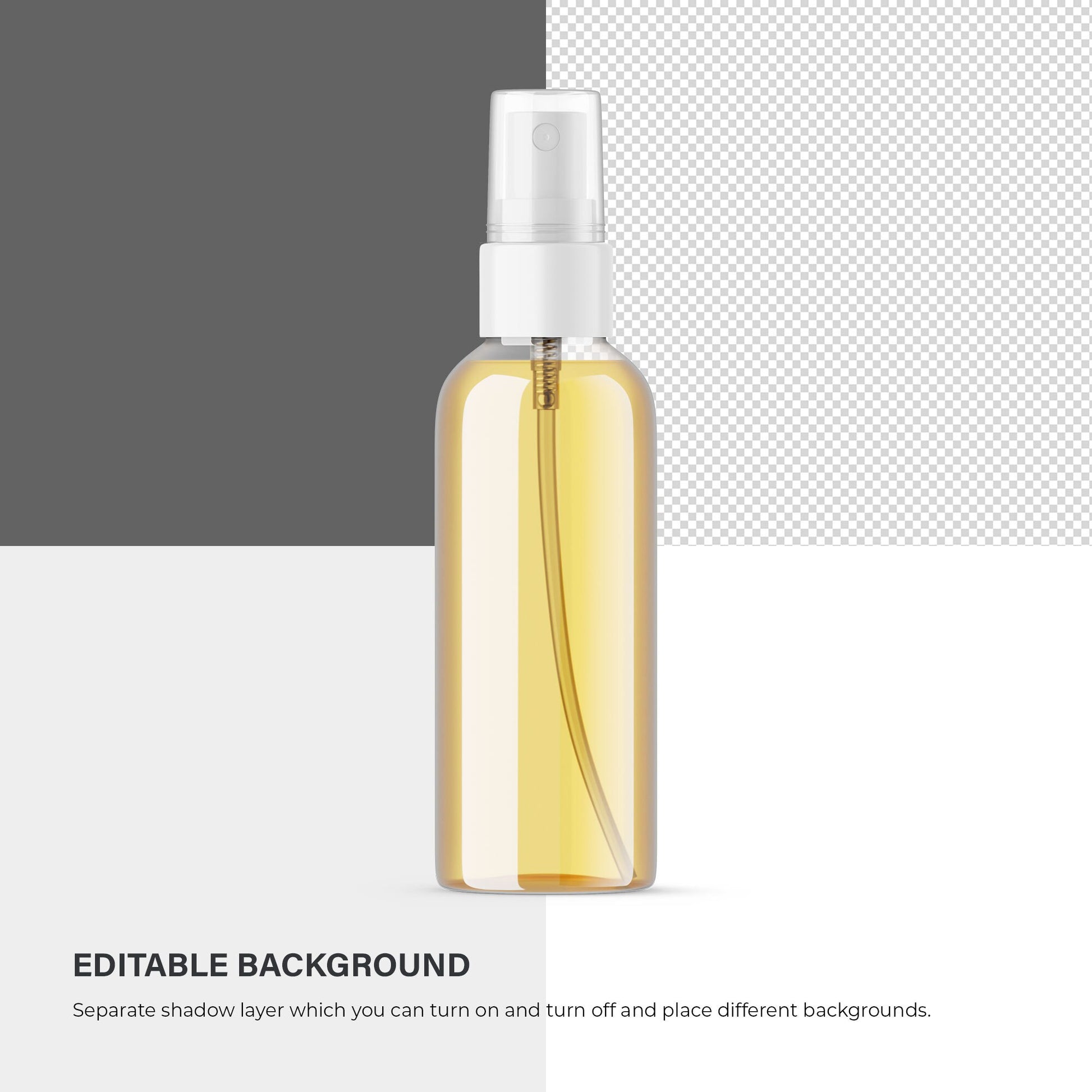 Digital Glass Spray Bottle With Oil - Cosmetic Mockup - PSD / PNG / JPG