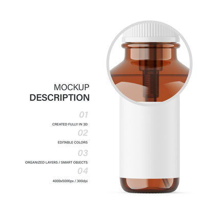 Digital Amber Pump Bottle - Soap-Bottle - Cosmetic Mockup - PSD / PNG / JPG