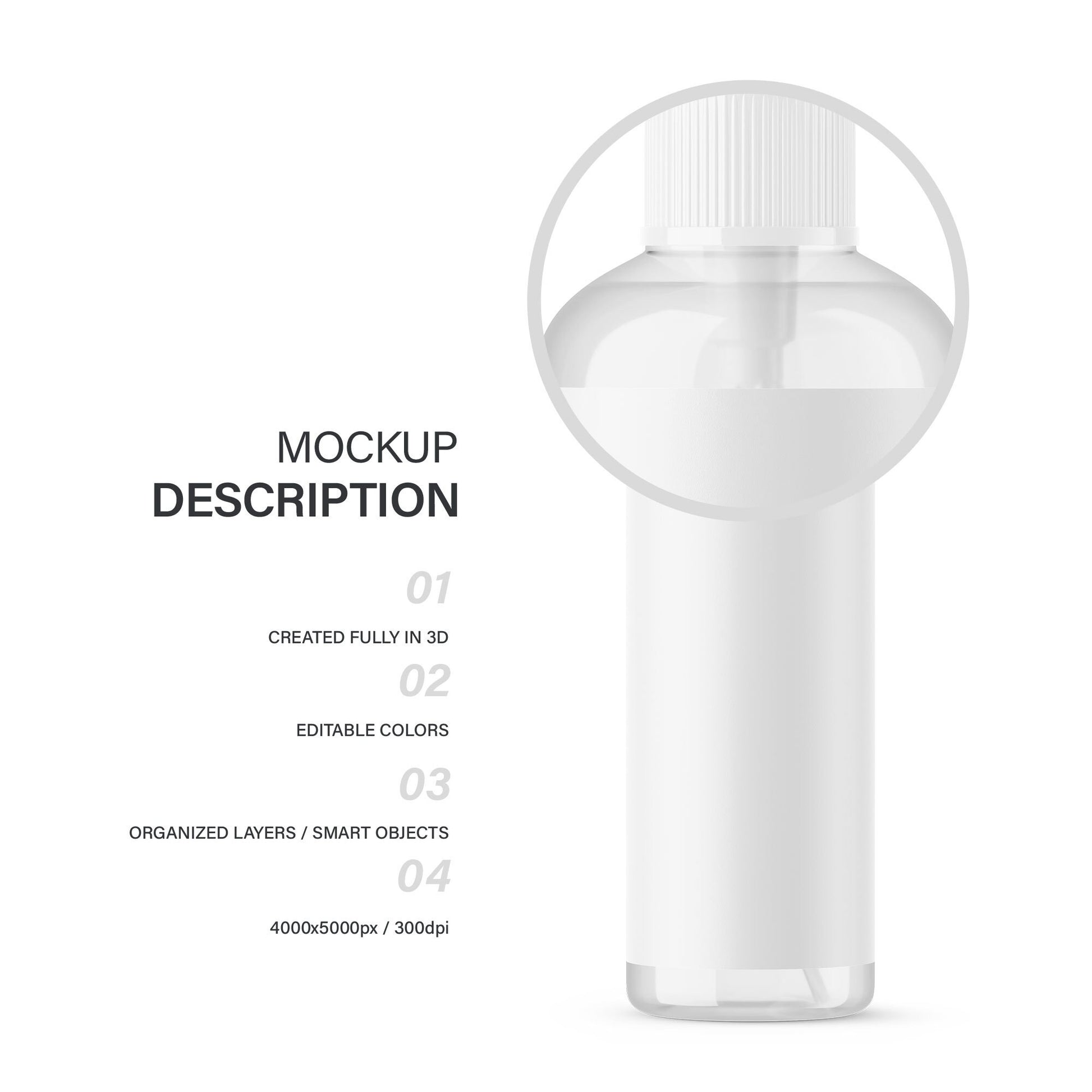 Digital Clear Pump Bottle - Cosmetic Mockup - PSD / PNG / JPG