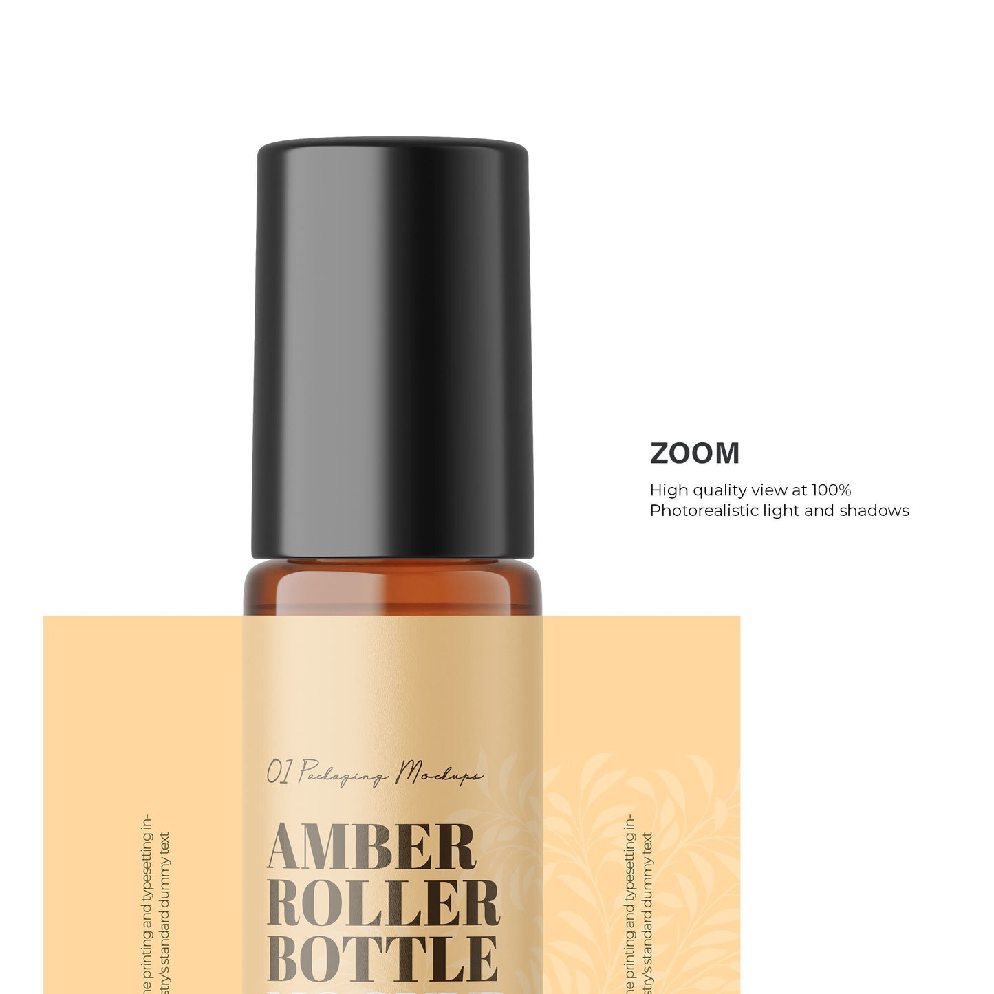 Amber Roller Bottle - Expanded Label & Editable Lid