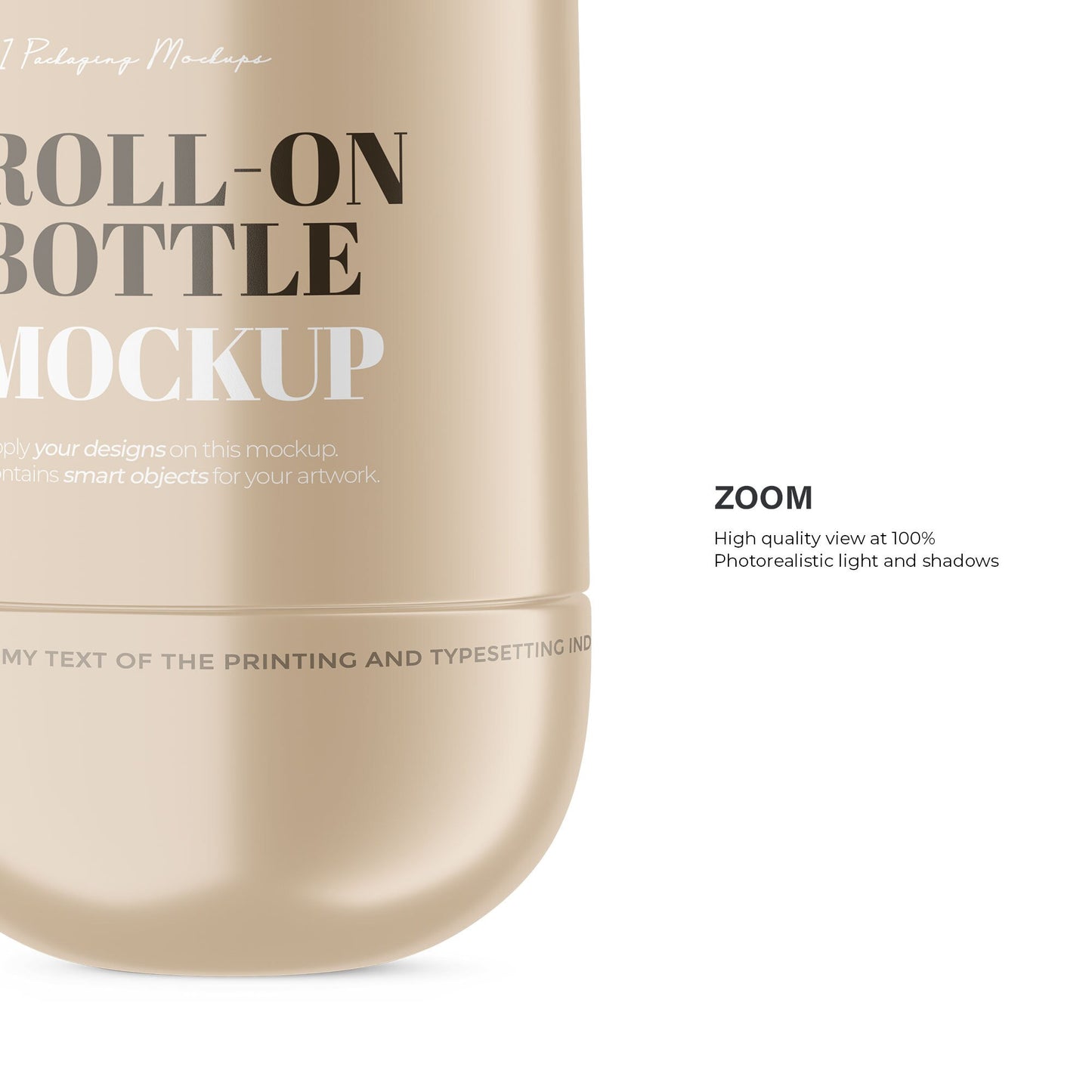 Digital Plastic Roll-On Bottle - Cosmetic Mockup - PSD / PNG / JPG