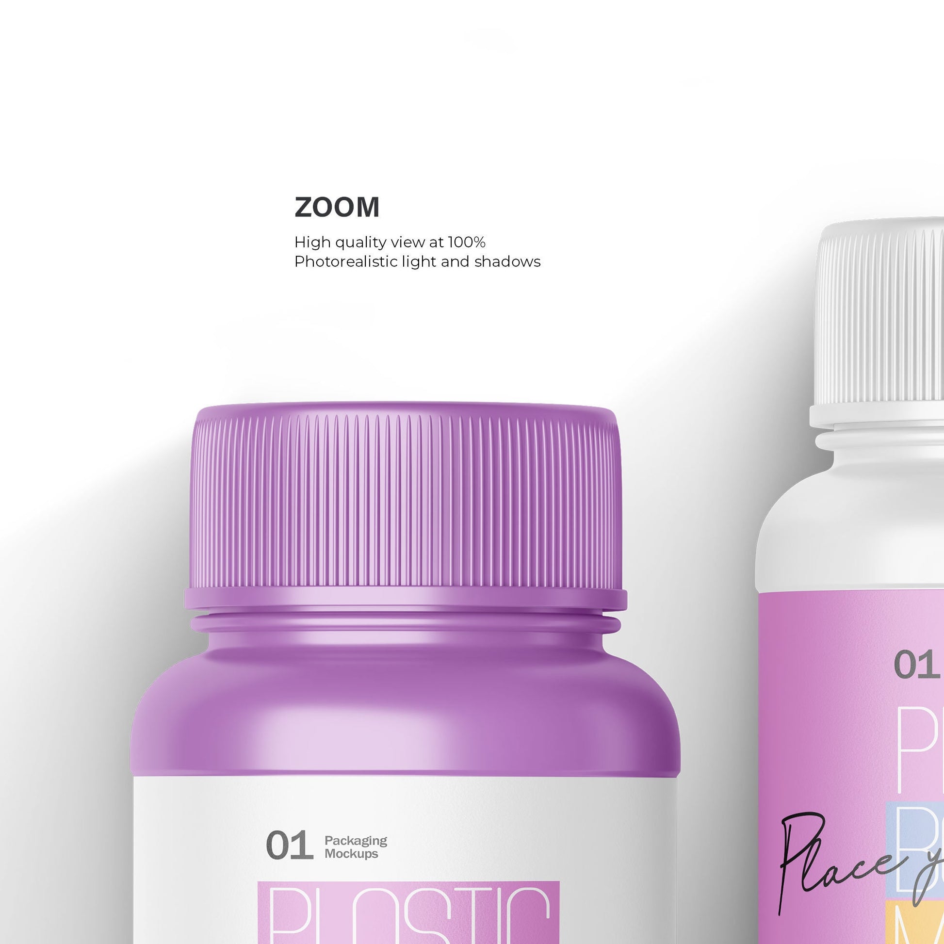 Digital Plastic Container / Pills Bottle - Cosmetic Product Mockup - PSD / PNG / JPG