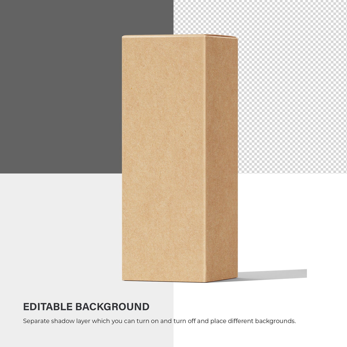 Digital Cardboard Box Mockup - PSD / PNG / JPG