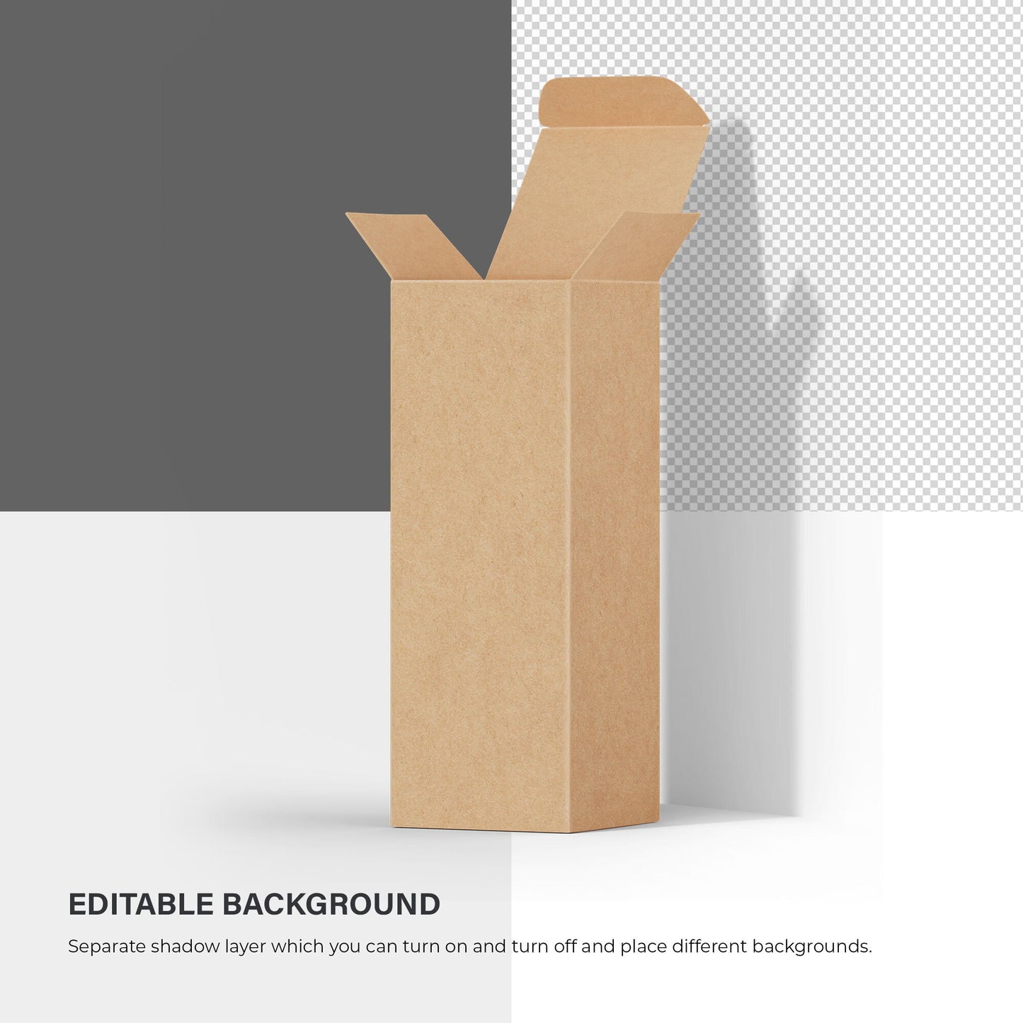 Digital Open Cardboard Box Mockup - PSD / PNG / JPG