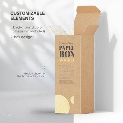 Digital Open Cardboard Box Mockup - PSD / PNG / JPG