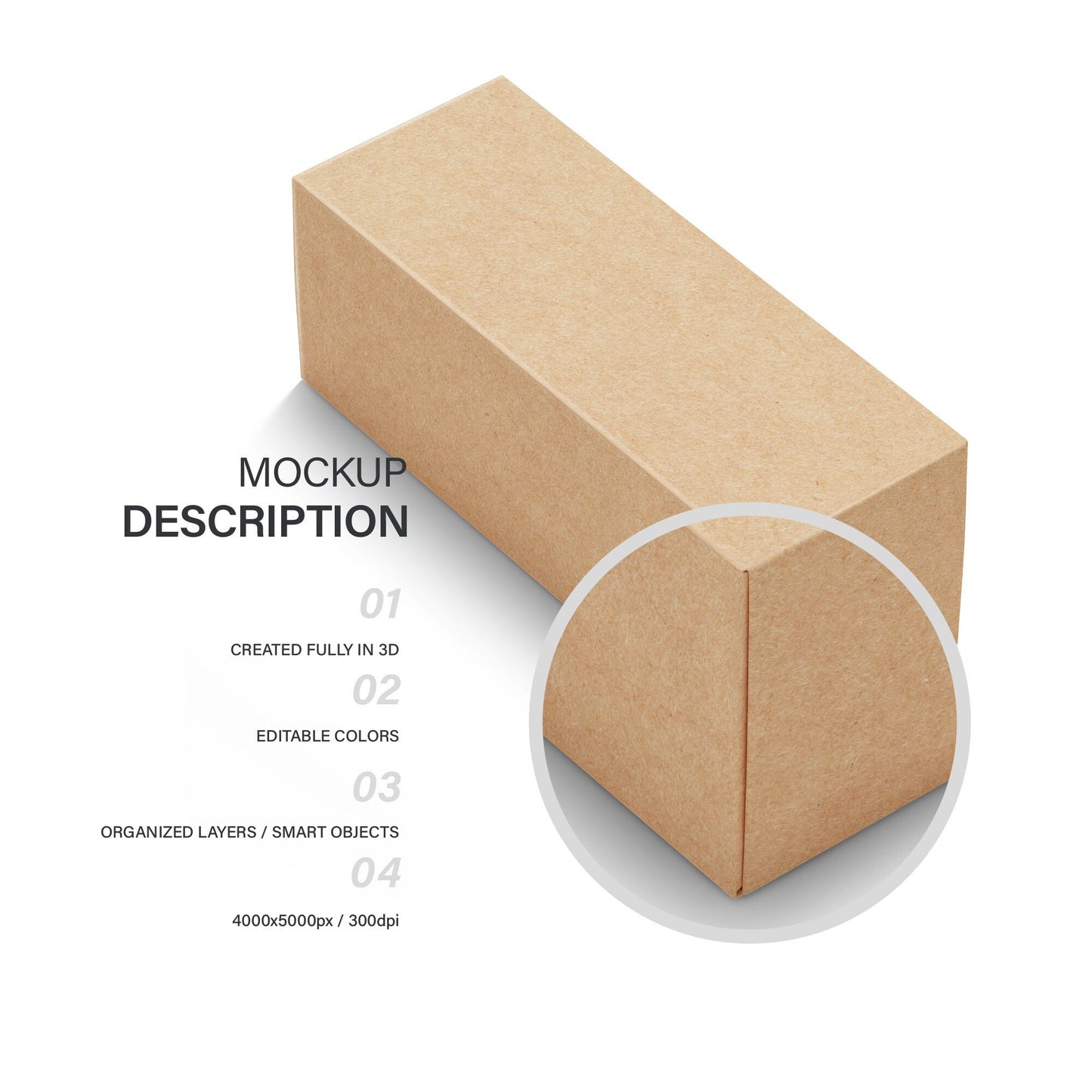 Digital Lying Cardboard Box Mockup - PSD / PNG / JPG