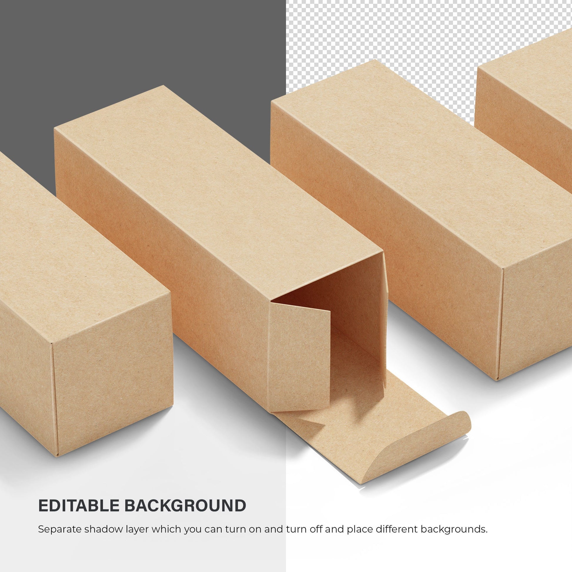 Digital Lying Cardboard Boxes Mockup - PSD / PNG / JPG