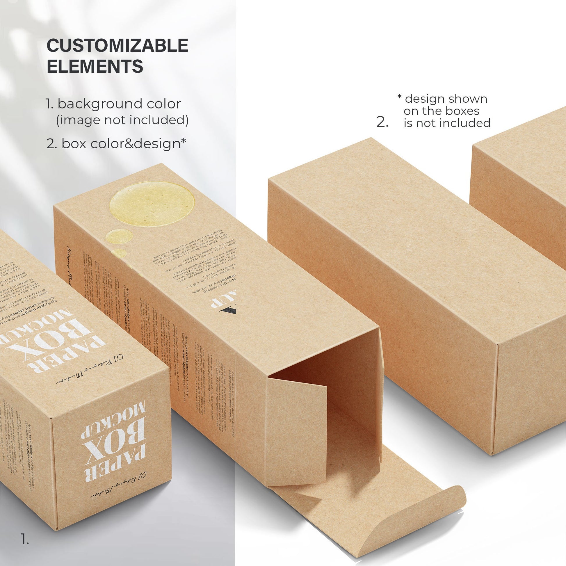 Digital Lying Cardboard Boxes Mockup - PSD / PNG / JPG