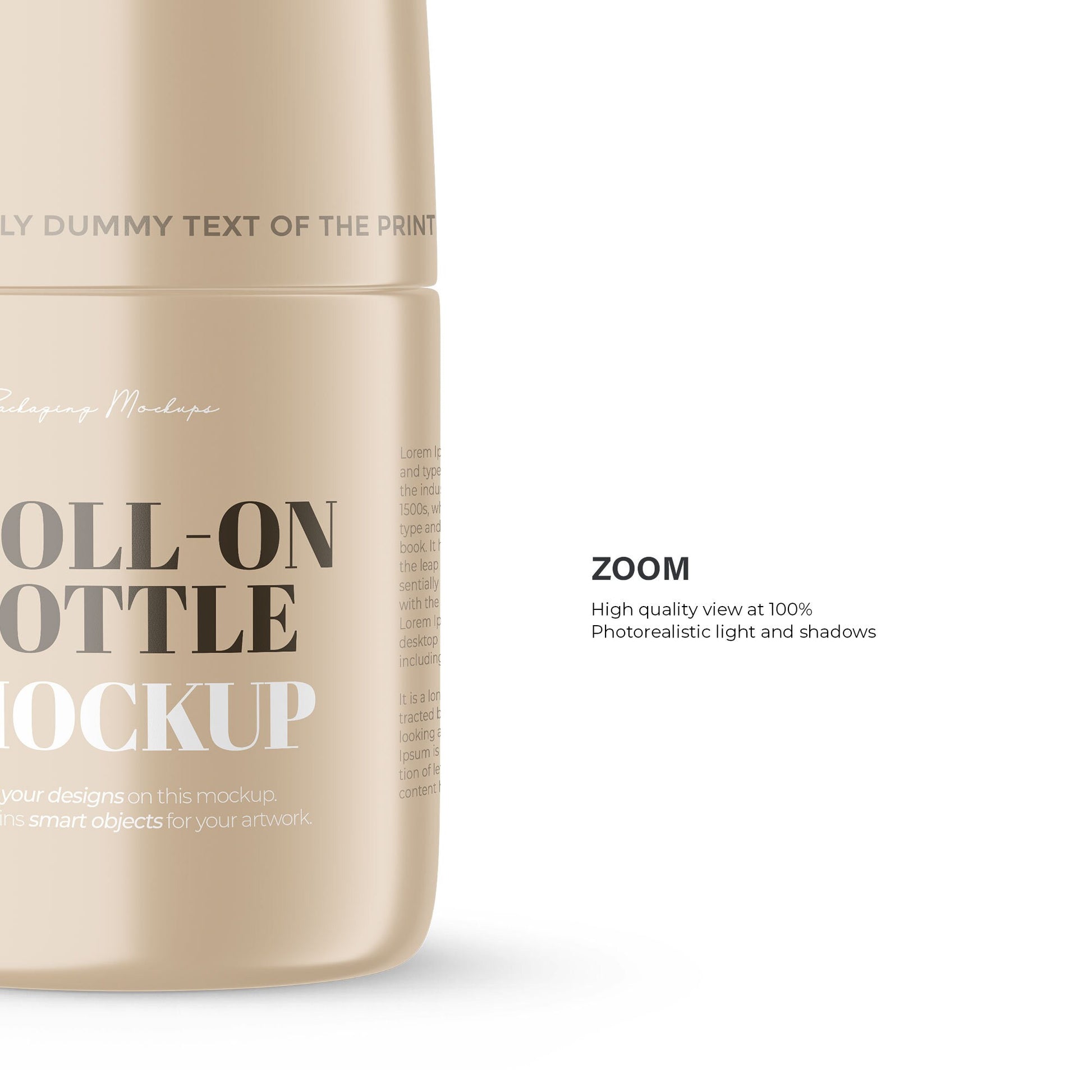 Digital Plastic Roll-On Bottle - Cosmetic Mockup - PSD / PNG / JPG