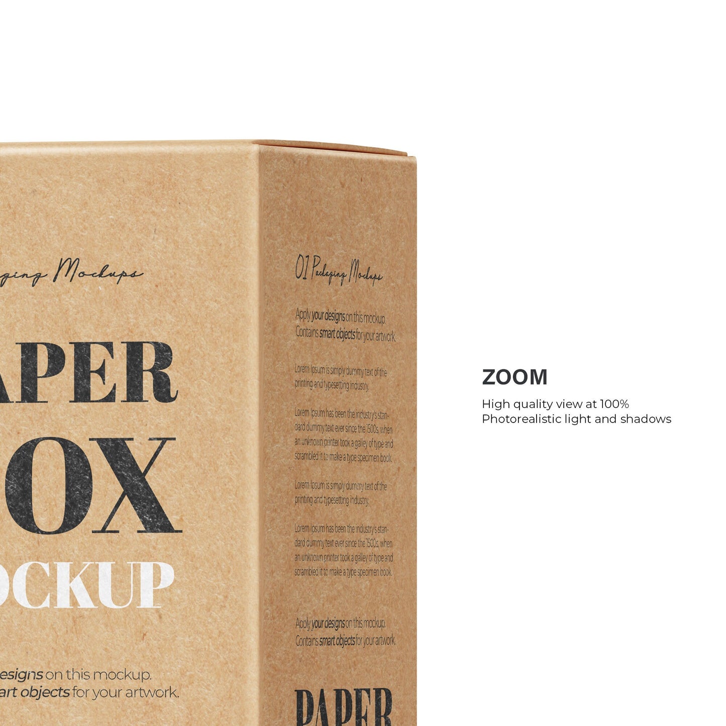 Digital Cardboard Box Mockup - PSD / PNG / JPG