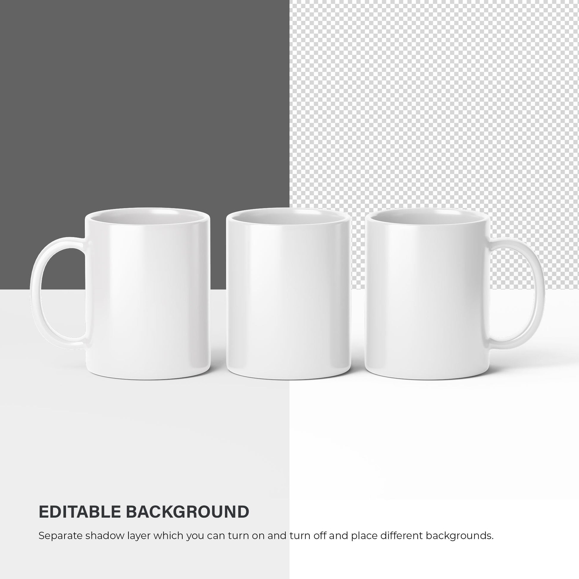 Digital Ceramic Mugs Mockup - PSD / PNG / JPG