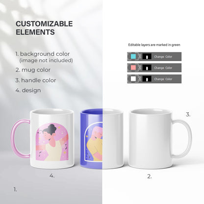 Digital Ceramic Mugs Mockup - PSD / PNG / JPG