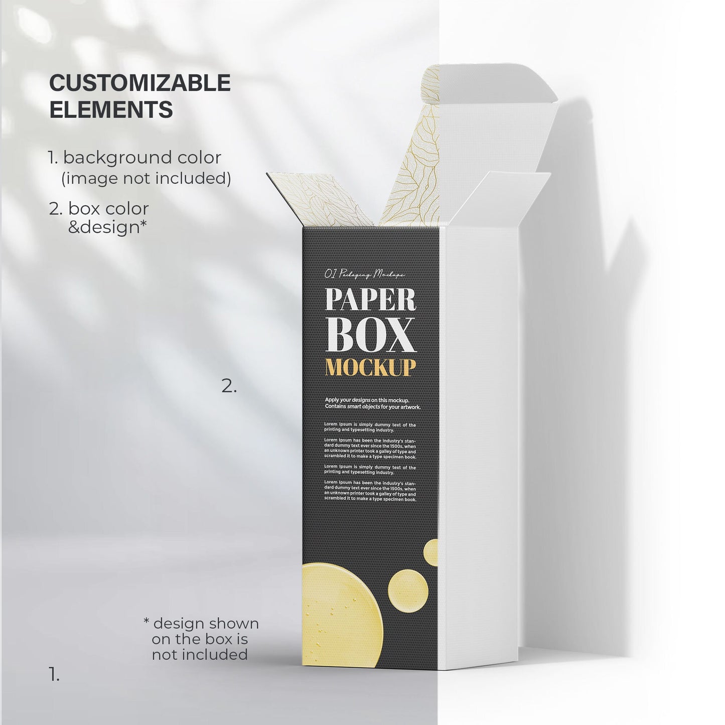 Digital Open Paper Box Mockup - PSD / PNG / JPG