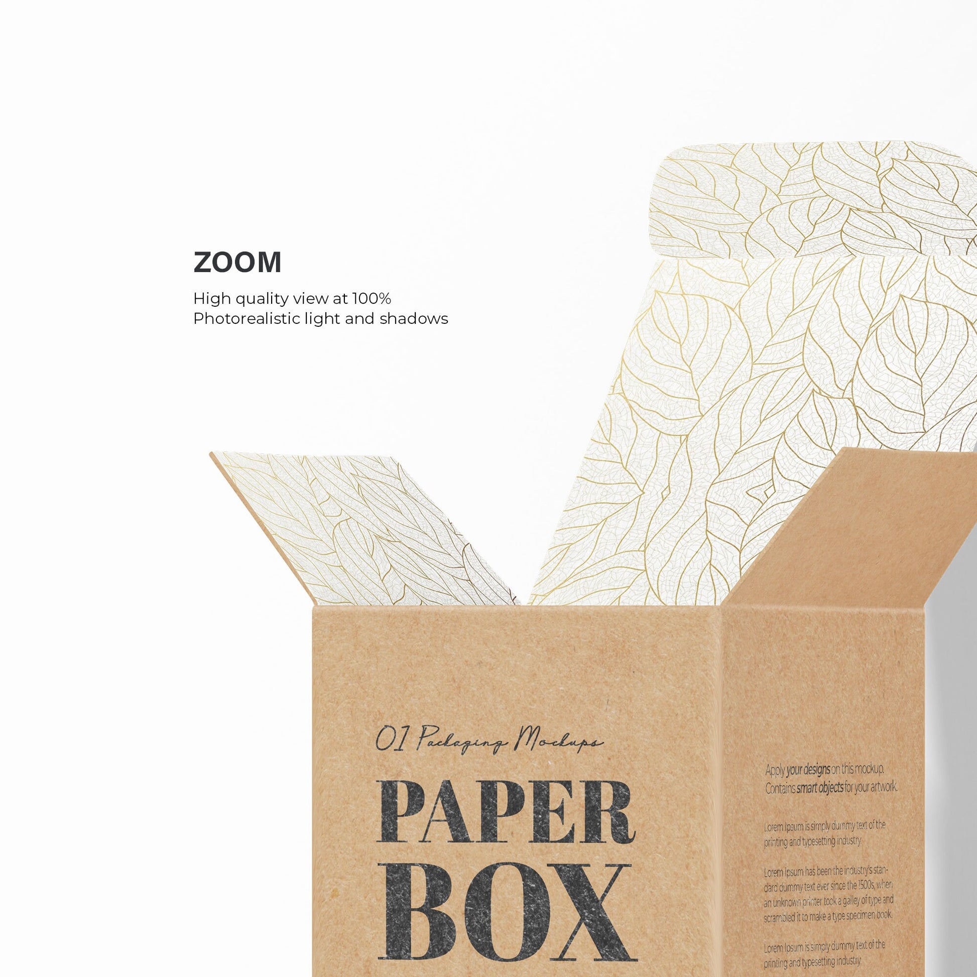 Digital Open Cardboard Box Mockup - PSD / PNG / JPG