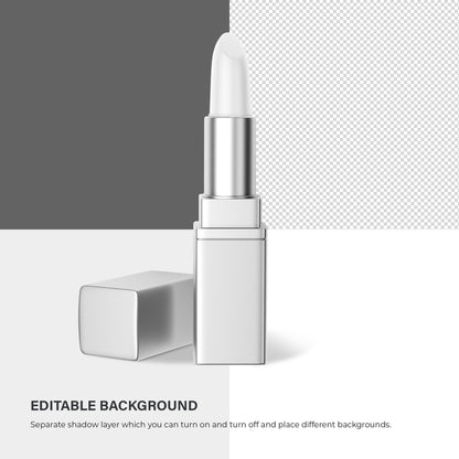 Digital Gold + Silver Lipstick - Cosmetic Mockup - PSD / PNG / JPG