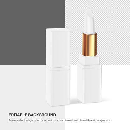 Digital Square Editable Lipstick - Cosmetic Mockup - PSD / PNG / JPG