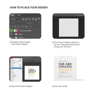 Digital Square Paper Box Mockup - PSD / PNG / JPG