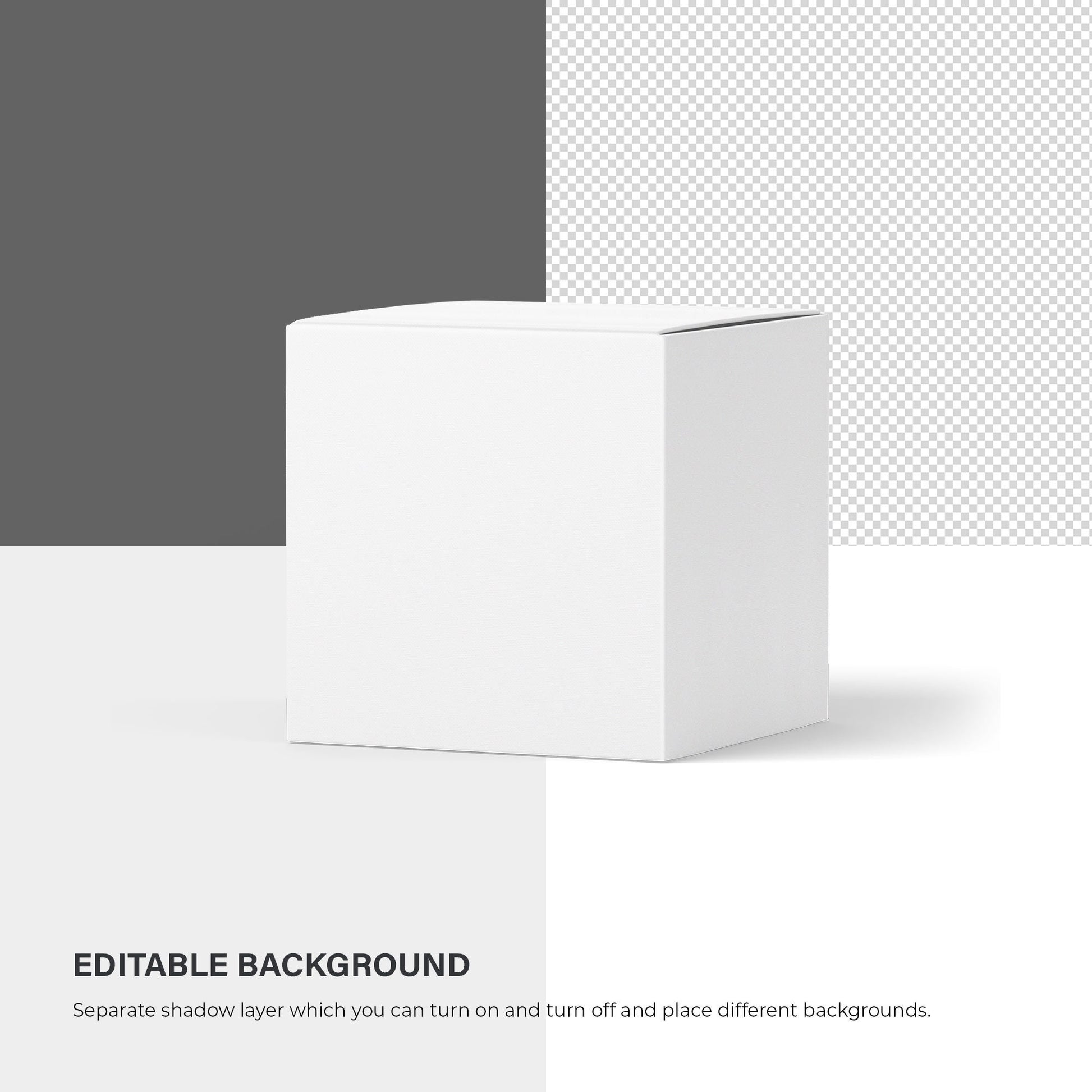 Digital Square Paper Box Mockup - PSD / PNG / JPG