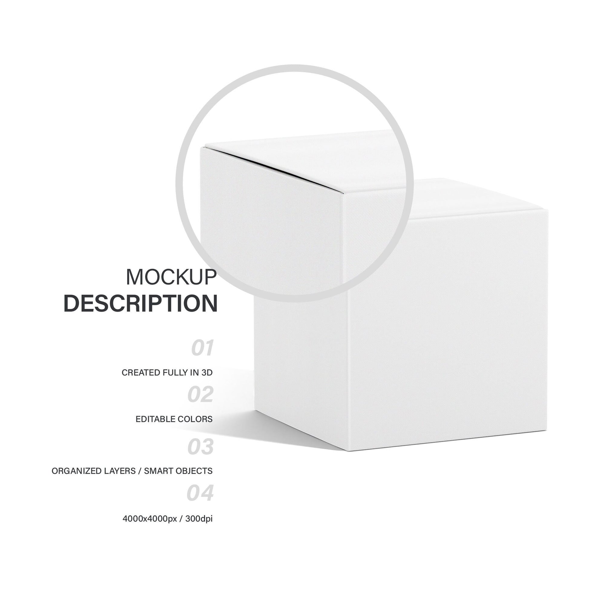 Digital Square Paper Box Mockup - PSD / PNG / JPG